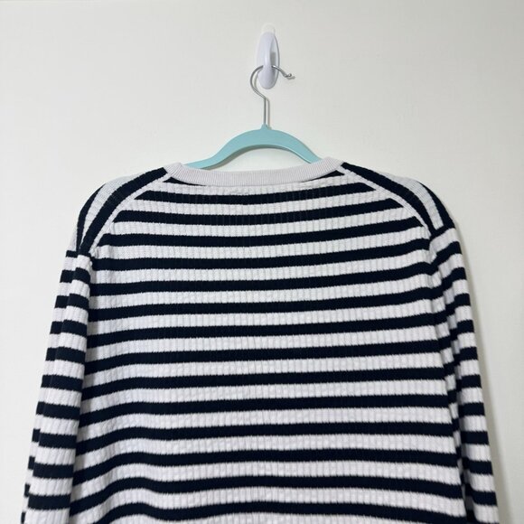 Theory Women’s Striped Pullover Sweater Size XL Crew-Neck Long Sleeves - Picture 4 of 6